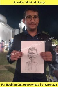 Hand Drawn Pencil Caricature Artist Live in Event Jaipur