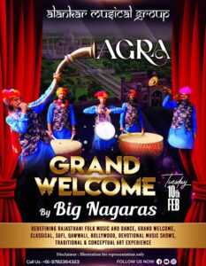 Rajasthani Royal Welcome with Big Nagara Welcome, Dholwale, Tasha, Tutari Agra City